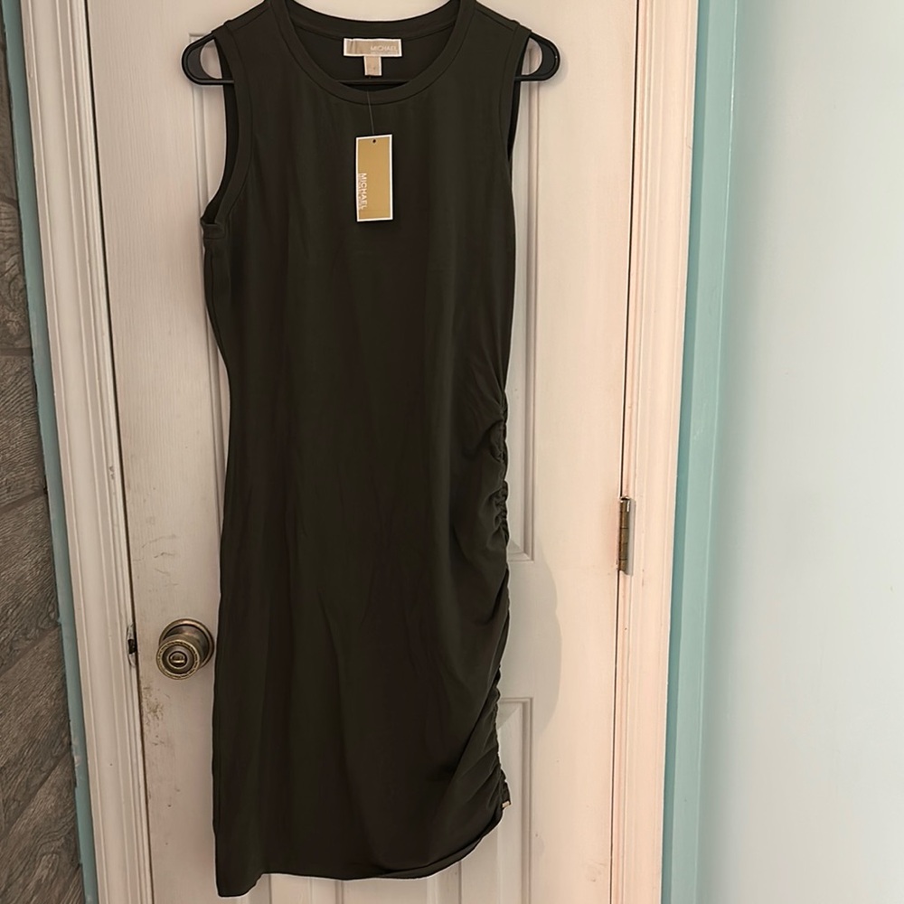 Sleeveless Olive Green Dress